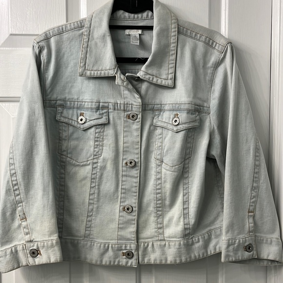 COPY - Chico’s Platinum Denim Jacket - Picture 1 of 11